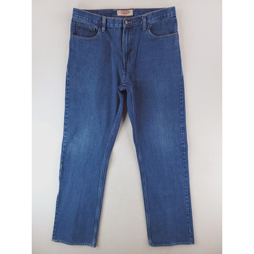 Big Mac Jeans Mens 36x34 Blue Regular Straight Work Pants Medium Wash